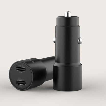 Auto-Ladegerät Fixed, 65W, 3A, 2 x USB-C, Schwarz
