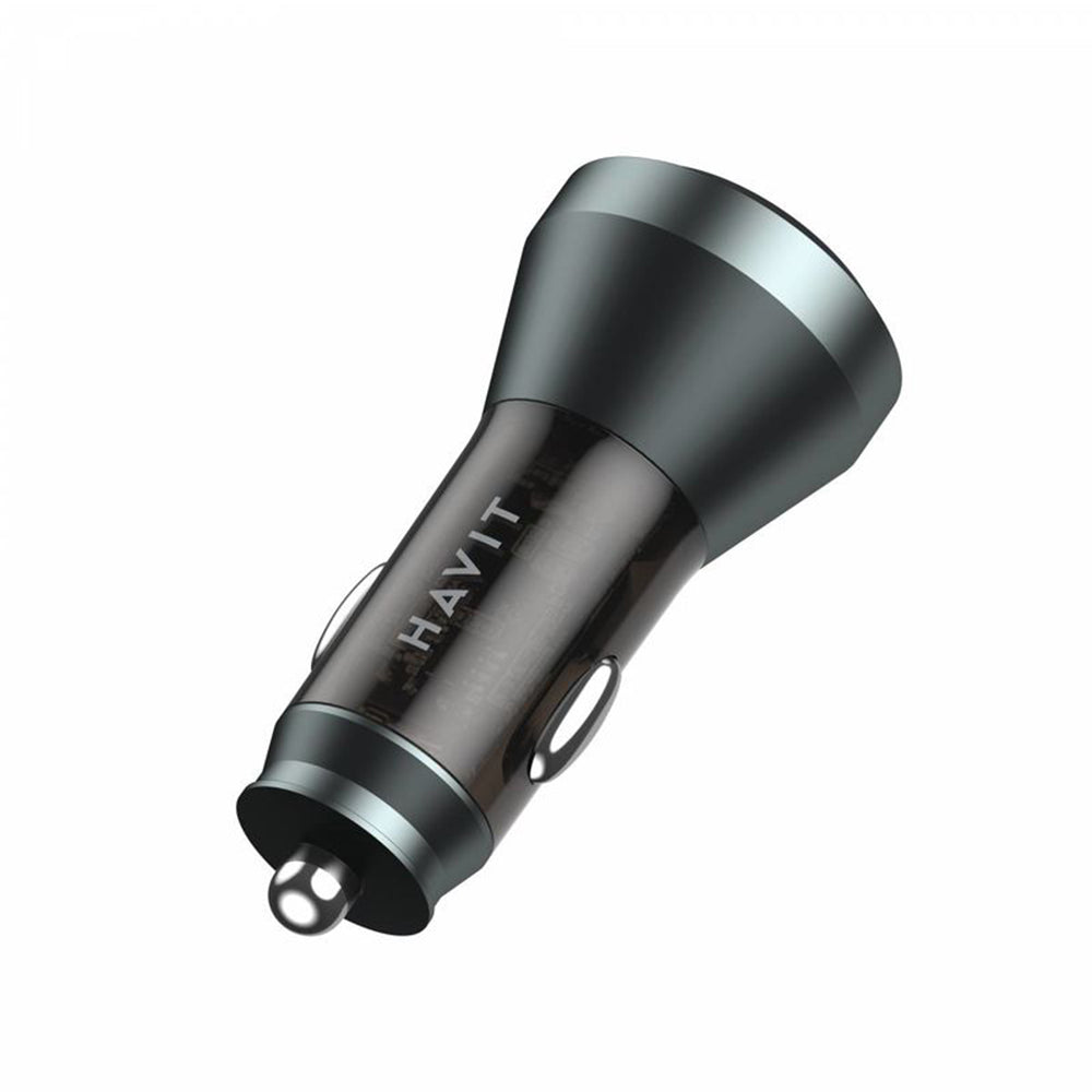 Auto-Ladegerät HAVIT CC2017, 45W, 3A, 1 x USB-A - 1 x USB-C, Schwarz Blau