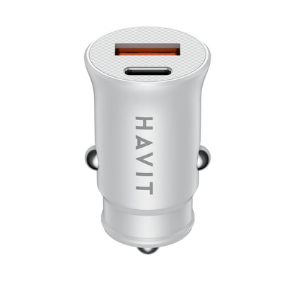 Auto-Ladegerät HAVIT CC2022, 20W, 3A, 1 x USB-A - 1 x USB-C, Weiß