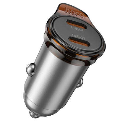 Auto-Ladegerät HOCO NZ16B, 45W, 3A, 2 x USB-C, Grau