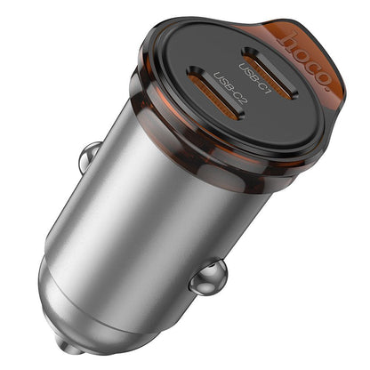 Auto-Ladegerät HOCO NZ16B, 45W, 3A, 2 x USB-C, Grau