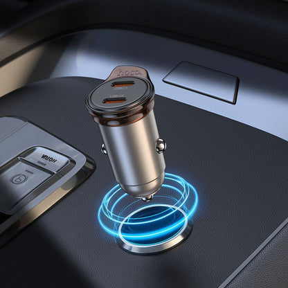 Auto-Ladegerät HOCO NZ16B, 45W, 3A, 2 x USB-C, Grau