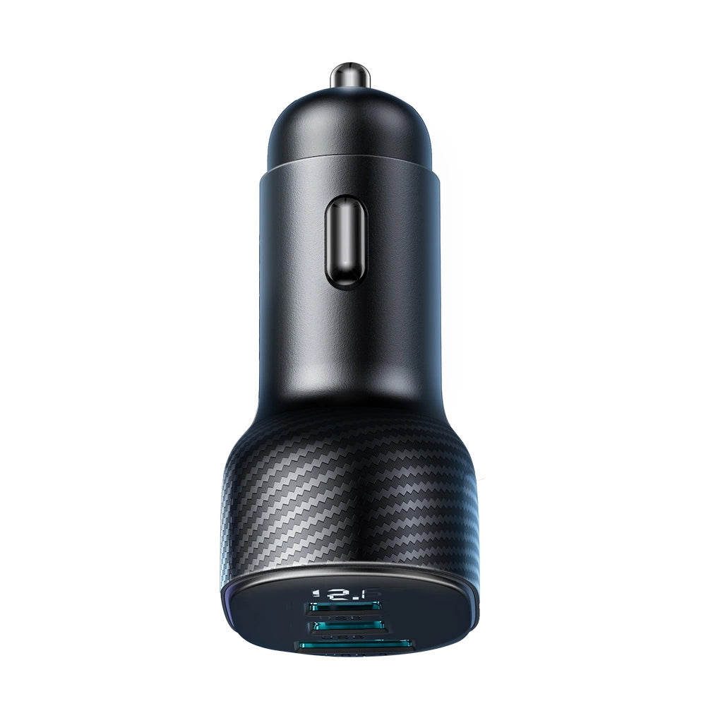 Joyroom JR-CCD04 Car Charger, 30W, 3A, 1 x USB-A - 2 x USB-C, Black