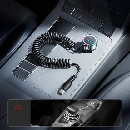 Auto-Ladegerät mit USB-C Kabel Joyroom JR-CL07, 72W, 3A, 1 x USB-A - 1 x USB-C, Schwarz