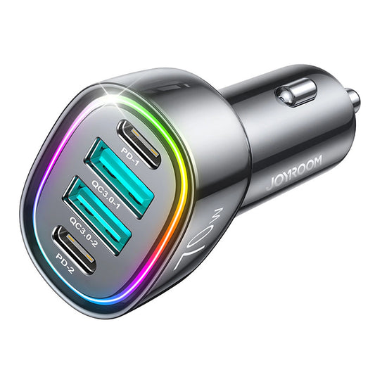 Joyroom Car Charger JR-CL29, 70W, 3A, 2 x USB-A - 2 x USB-C, Black 