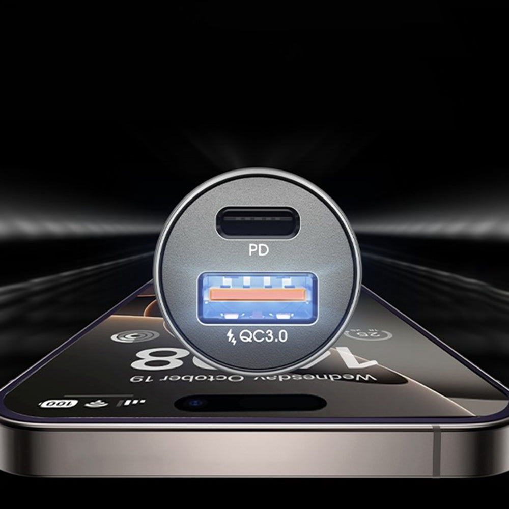 Auto-Ladegerät Lisen, 36W, 3A, 1 x USB-A - 1 x USB-C, Set 2 Stück, Schwarz YL0223080038