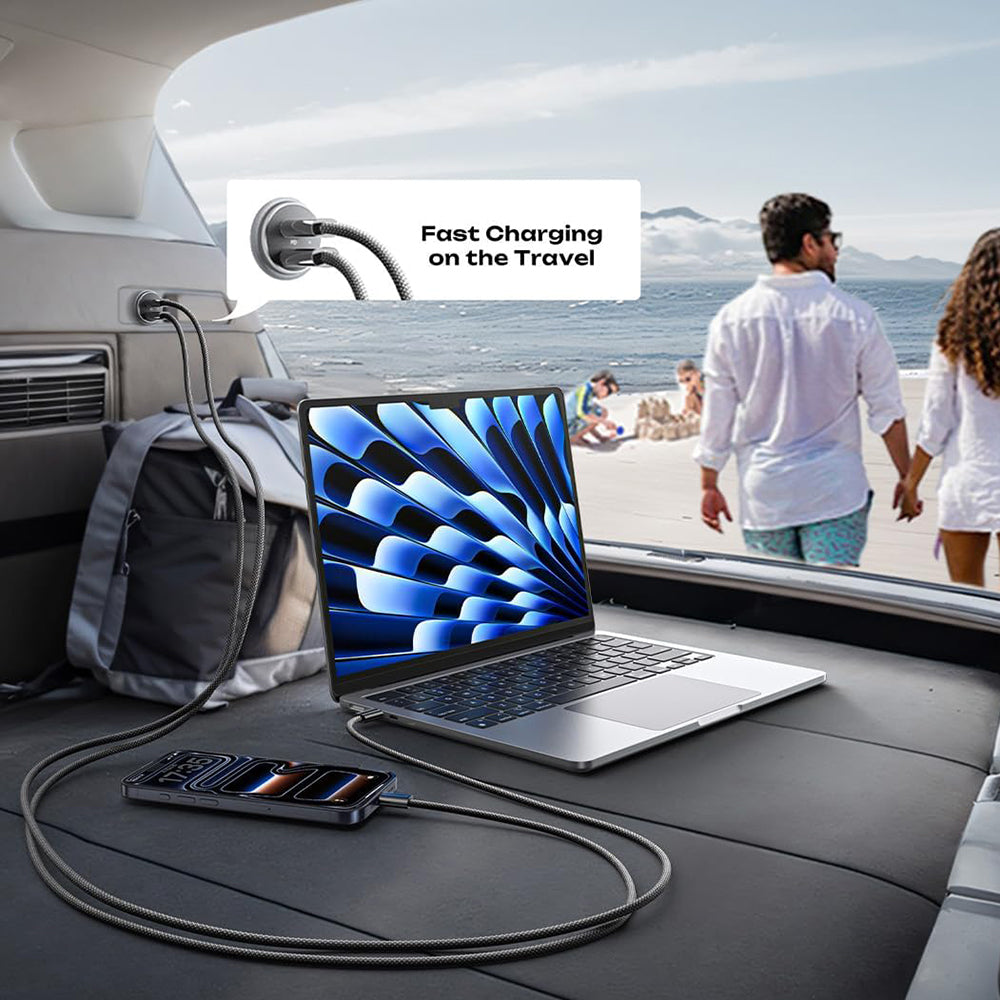 Auto-Ladegerät Lisen, 45W, 3A, 2 x USB-C, Schwarz YL0223080007