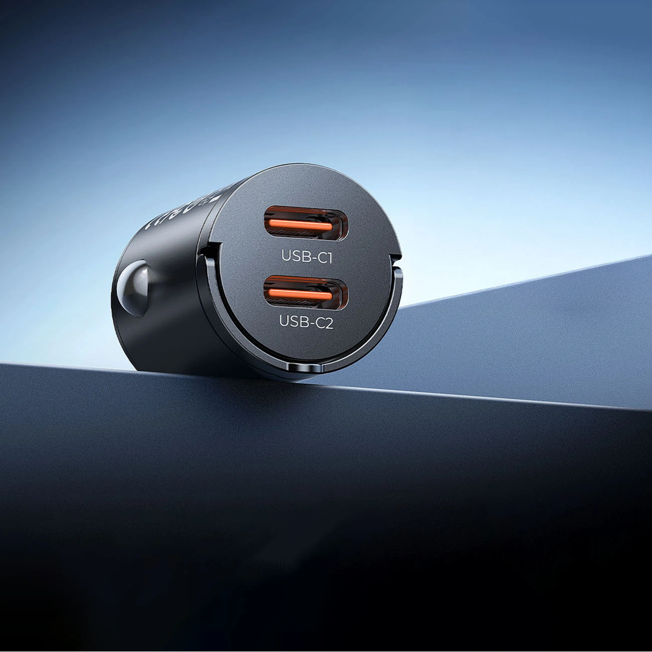Orico MiniRing Auto-Ladegerät, 30W, 3A, 2 x USB-C, Schwarz