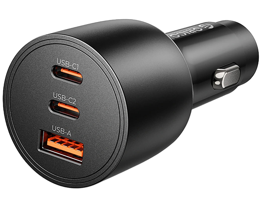 Orico PowerLink Auto-Ladegerät, 165W, 5A, 1 x USB-A - 2 x USB-C, Schwarz