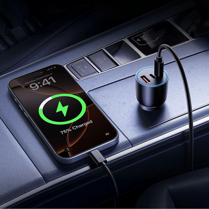 Orico PowerLink Auto-Ladegerät, 165W, 5A, 1 x USB-A - 2 x USB-C, Schwarz