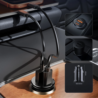 Orico PowerMini Auto-Ladegerät, 30W, 3A, 1 x USB-A - 1 x USB-C, Schwarz