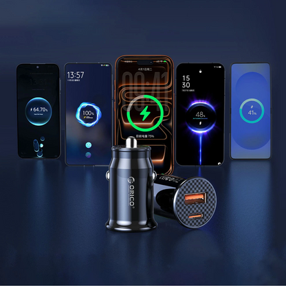Orico PowerMini Auto-Ladegerät, 30W, 3A, 1 x USB-A - 1 x USB-C, Schwarz