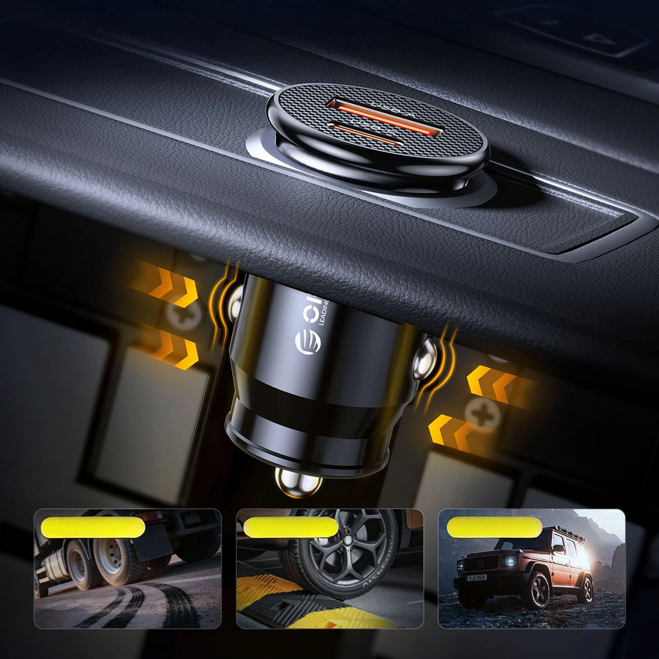 Orico PowerMini Auto-Ladegerät, 30W, 3A, 1 x USB-A - 1 x USB-C, Schwarz
