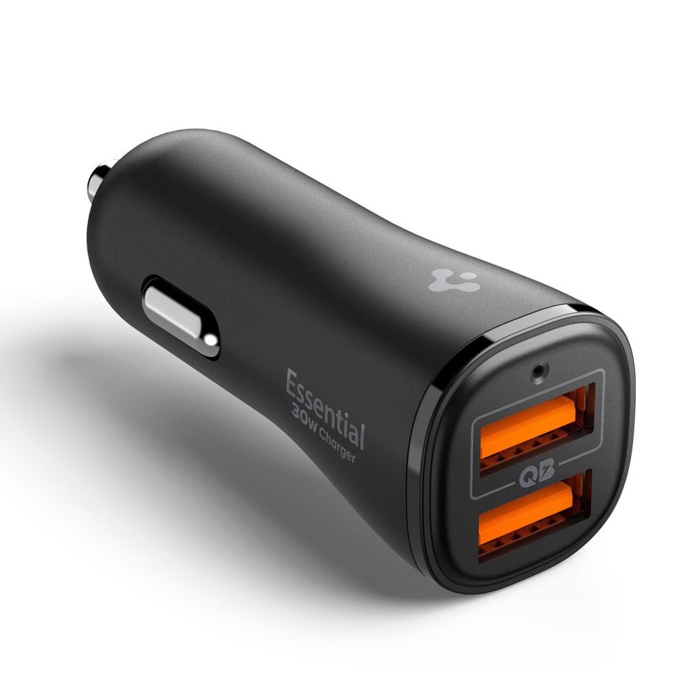 Auto-Ladegerät Spigen EV302 Essential, 30W, 3A, 2 x USB-A, Schwarz ACP08700