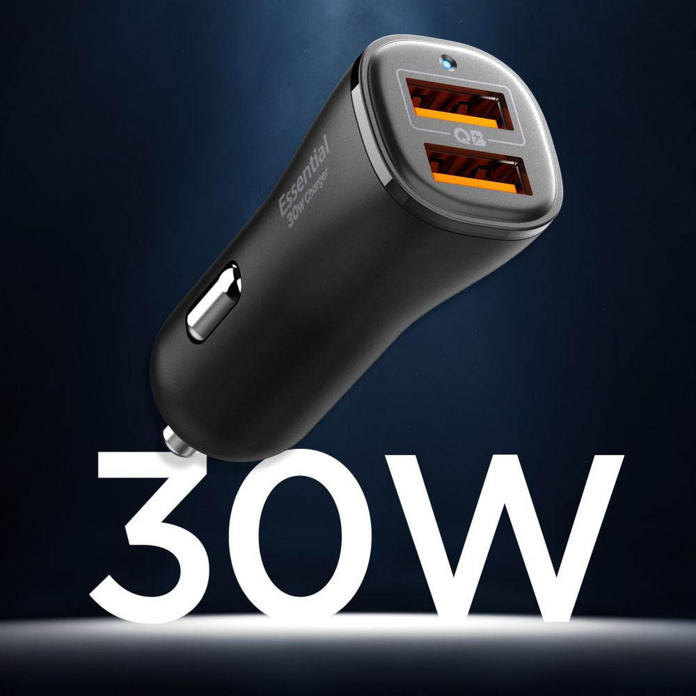 Auto-Ladegerät Spigen EV302 Essential, 30W, 3A, 2 x USB-A, Schwarz ACP08700