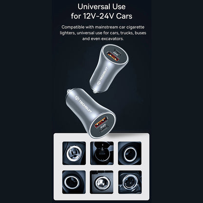 Auto-Ladegerät Techsuit C3 RescueVolt, 48W, 3A, 1 x USB-A - 1 x USB-C, Grau