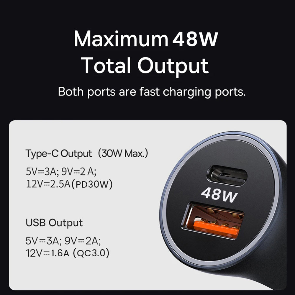 Auto-Ladegerät Techsuit C3 RescueVolt, 48W, 3A, 1 x USB-A - 1 x USB-C, Grau