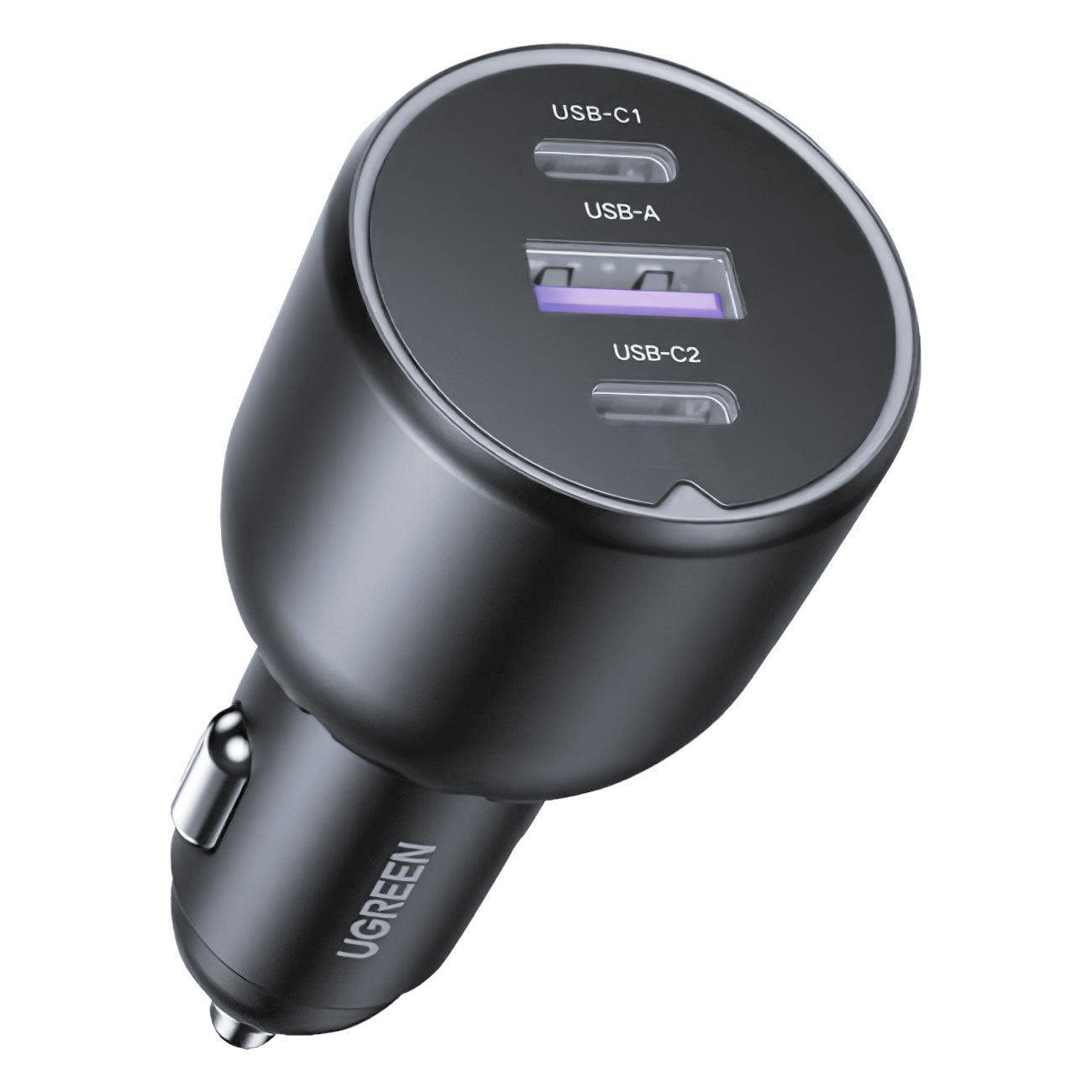 Autoladegerät UGREEN EC705, 130W, 5A, 1 x USB-A - 2 x USB-C, Grau