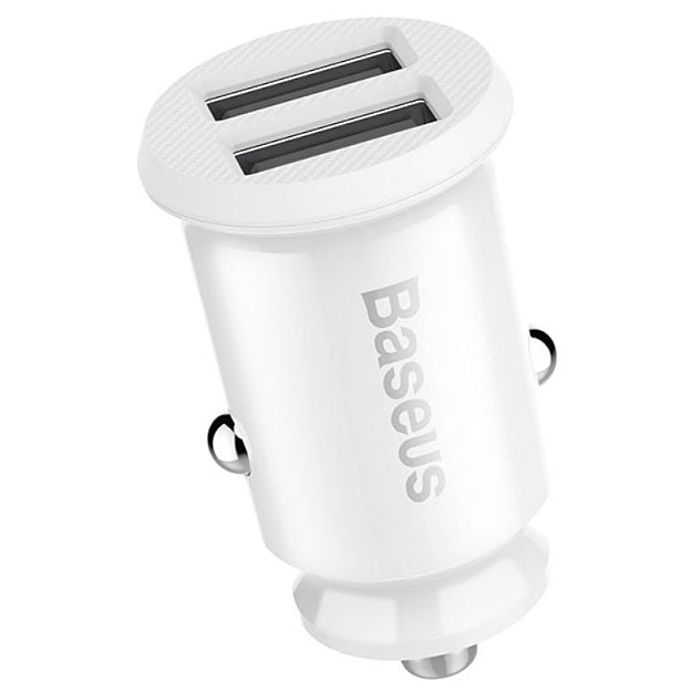 Baseus Grain Autoladegerät, 10,5 W, 2,1 A, 2 x USB-A, Weiß CCALL-ML02