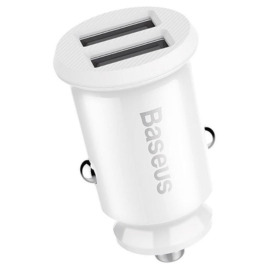 Baseus Grain Autoladegerät, 10.5W, 2.1A, 2 x USB-A, Weiß CCALL-ML02