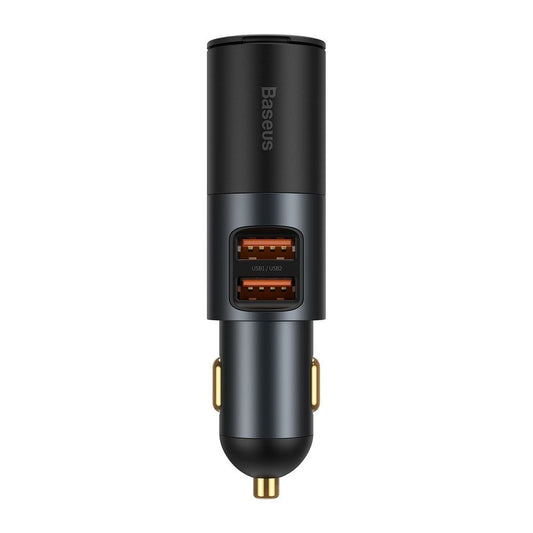 Baseus Share Together Car Charger, 120W, 3A, 1 x Cigarette Lighter Extension - 2 x USB-A, Black CCBT-D0G 