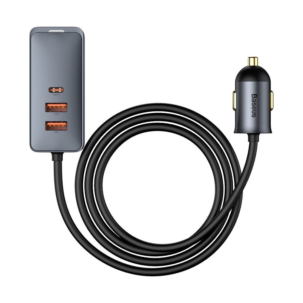 Baseus Share Together Autoladegerät, 120 W, 3 A, 3 x USB-A – 1 x USB-C, Grau CCBT-B0G