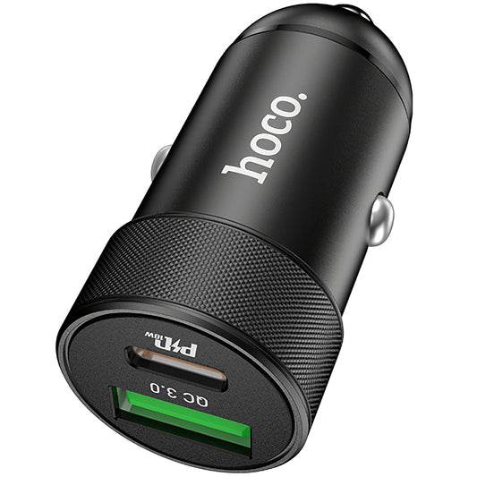 HOCO Z32B Autoladegerät, 27 W, 2,5 A, 1 x USB-A – 1 x USB-C, Schwarz