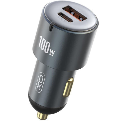 XO Design CC47 Autoladegerät, 100 W, 3,25 A, 1 x USB-A – 1 x USB-C, Grau