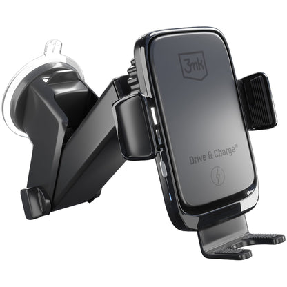 3MK Drive & Charge Wireless KFZ-Halterung | 15W | Automatische Klemmen | Schwarz