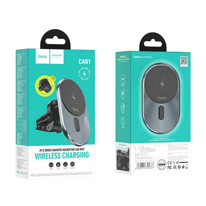 Wireless Car Charger HOCO CA91, 15W, 1.67A, Black