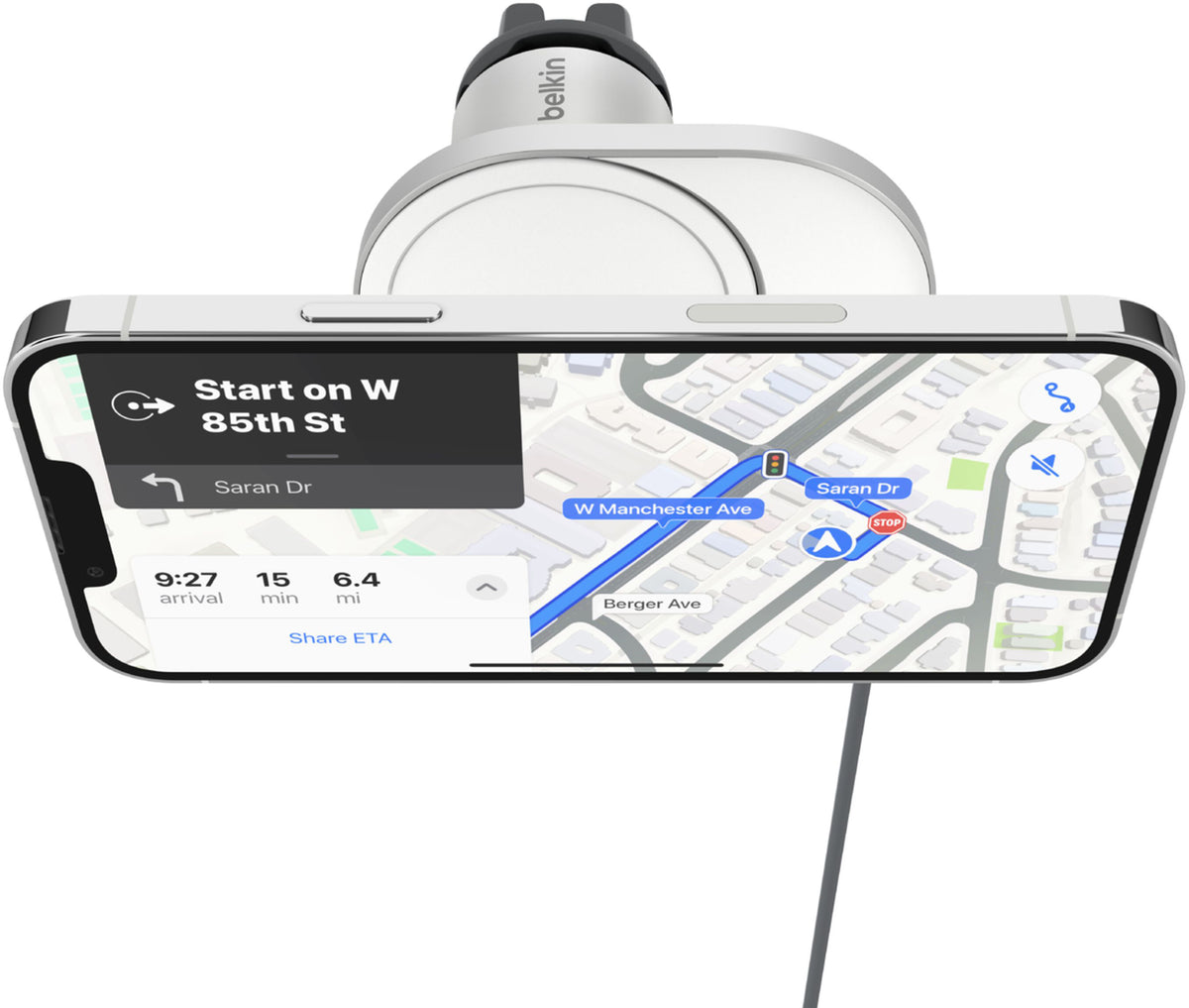 Belkin BoostCharge Pro Wireless Auto-Ladegerät, 15W, 1,67A, Weiß WIC008btGR-V2