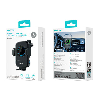 Kabelloses Auto-Ladegerät BWOO ZJ137, 15W, 1,67A, Schwarz