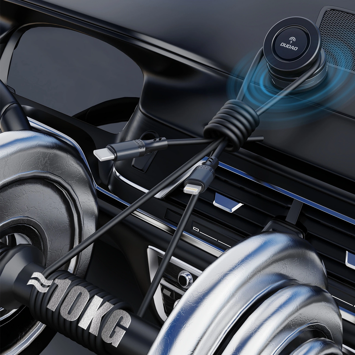 Dudao F24Max Kabelloses Auto-Ladegerät, 15W, 1,67A, Schwarz