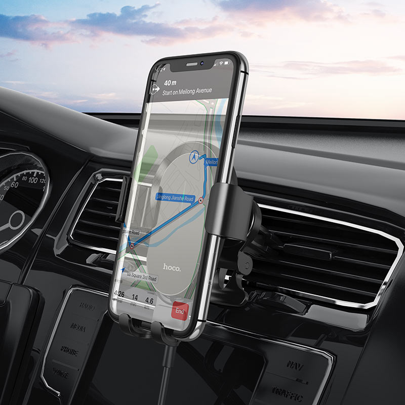 Wireless Car Charger HOCO CA105, 15W, 1.67A, Black