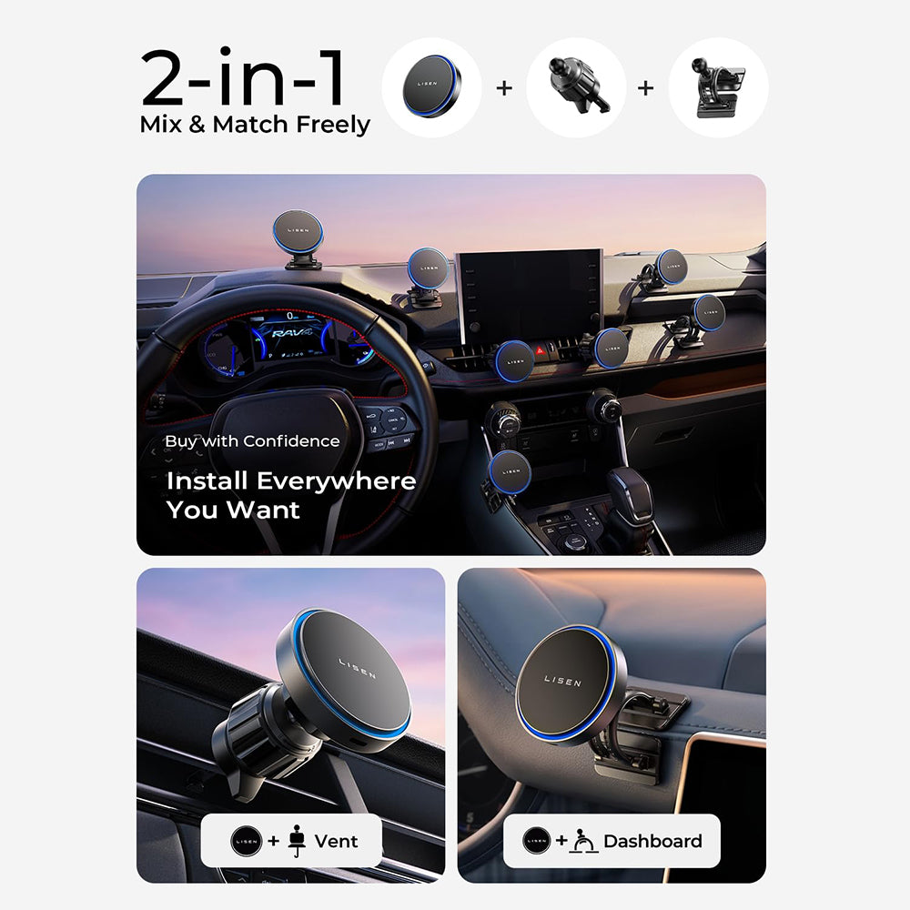 Wireless Auto Ladegerät Lisen, 15W, 1,67A, Schwarz YL0225070006