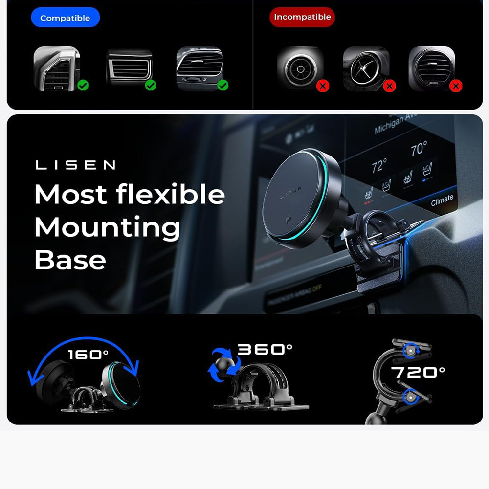 Wireless Auto Ladegerät Lisen W116, 25W, Schwarz YL0225060018