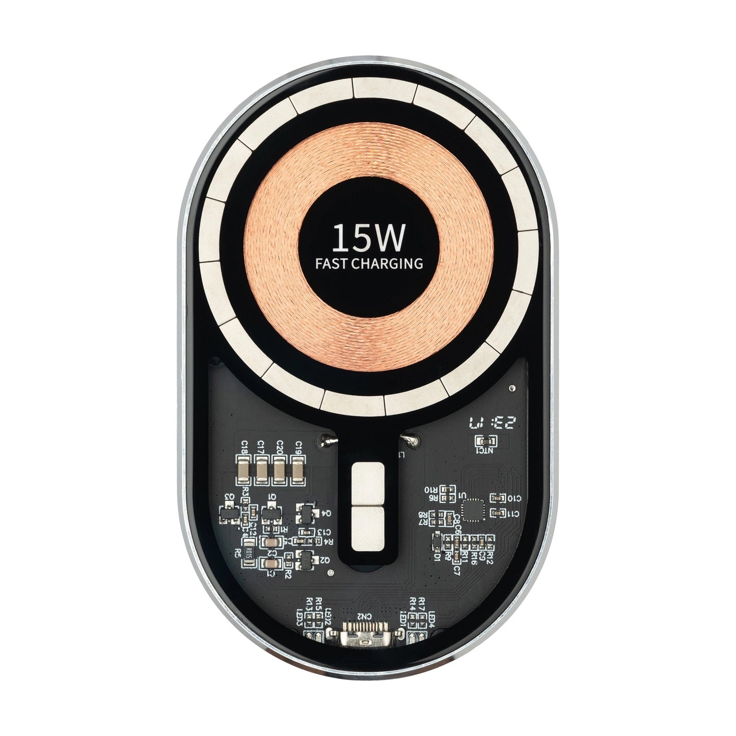 Kfz-Wireless-Ladegerät Qualo QTUS-K-15-07, 15W, 1.67A, Grau