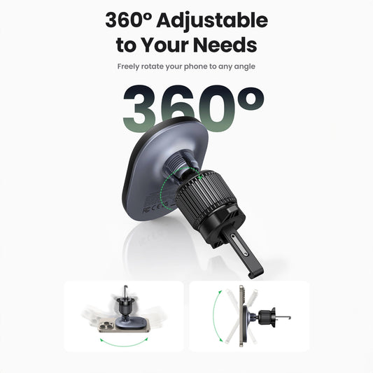 Kfz-Wireless-Ladegerät UGREEN CD345 Vent, 15W, 1.67A, Schwarz
