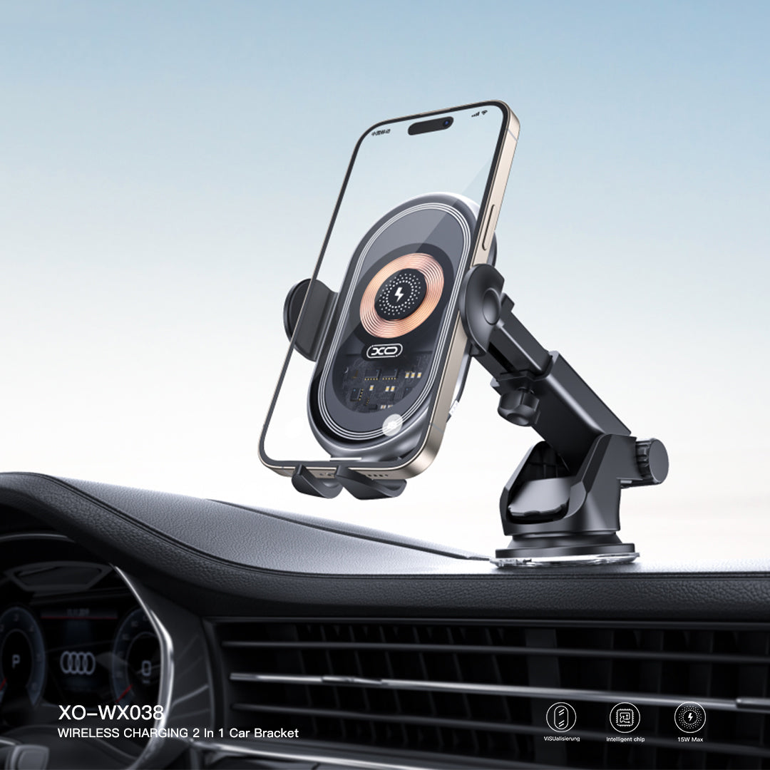 Kfz-Wireless-Ladegerät XO Design WX038, 15W, 1.67A, Schwarz