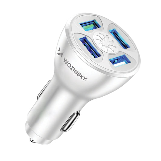 Car Charger WZK WCCAW, 50W, 3A, 4 x USB-A, White 