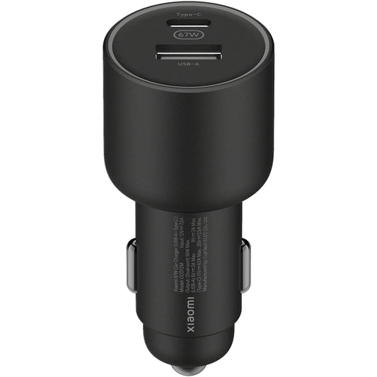 Xiaomi GaN Car Charger, 67W, 3A, 1 x USB-A - 1 x USB-C, Black BHR6814GL BHR6814GL