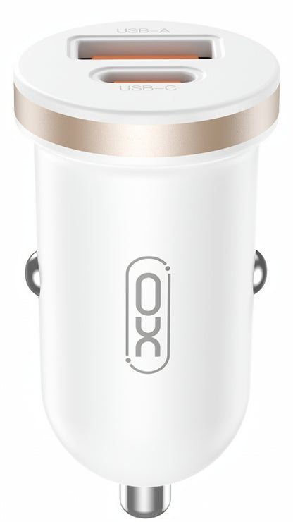 Auto-Ladegerät XO Design CC56, 30W, 3A, 1 x USB-A - 1 x USB-C, Weiß