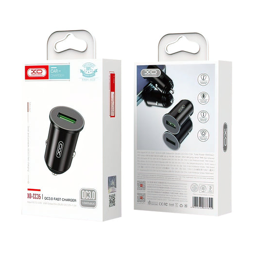 Auto-Ladegerät XO Design CC39, 18W, 3A, 1 x USB-A, Schwarz