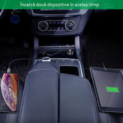Yesido Y31 Auto Charger Display, 18W, 3A, 2 x USB-A, Black
