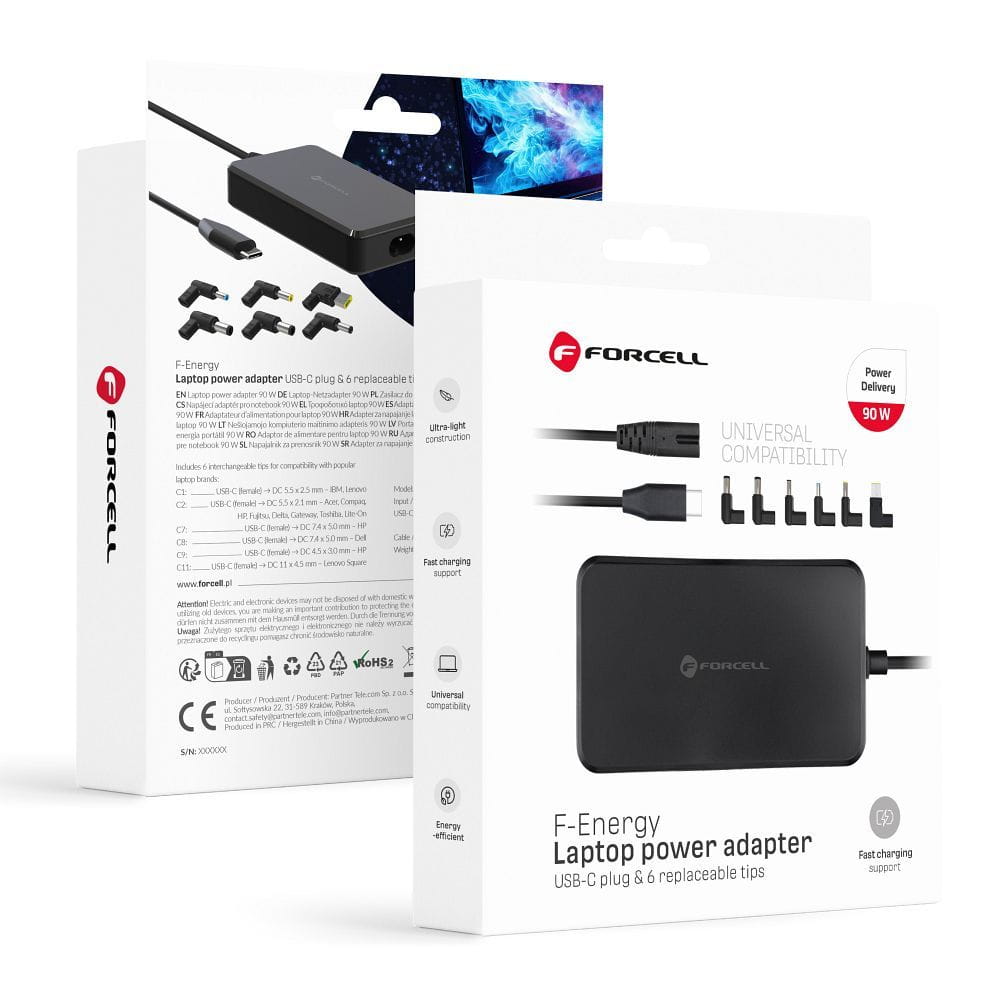 Forcell F-Energy E856 Ladegerät, 90W, Schwarz