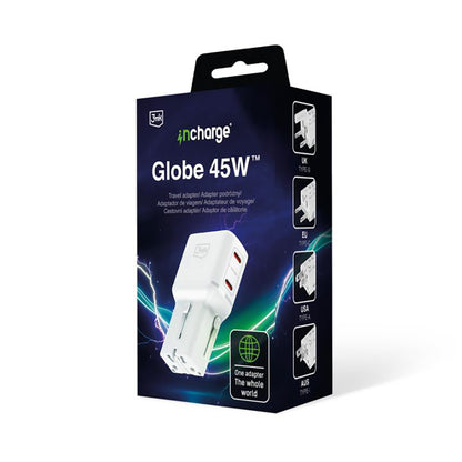 3MK Globe Travel Netzladegerät, 45W, 3A, 2 x USB-C, Weiß