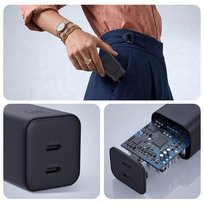 3MK Hyper Netzladegerät, 45W, 2 x USB-C, Schwarz