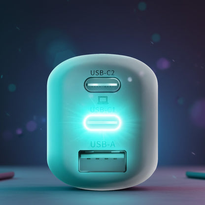 3MK HyperCharger Netzladegerät, 65W, 5A, 1 x USB-A - 2 x USB-C, Weiß