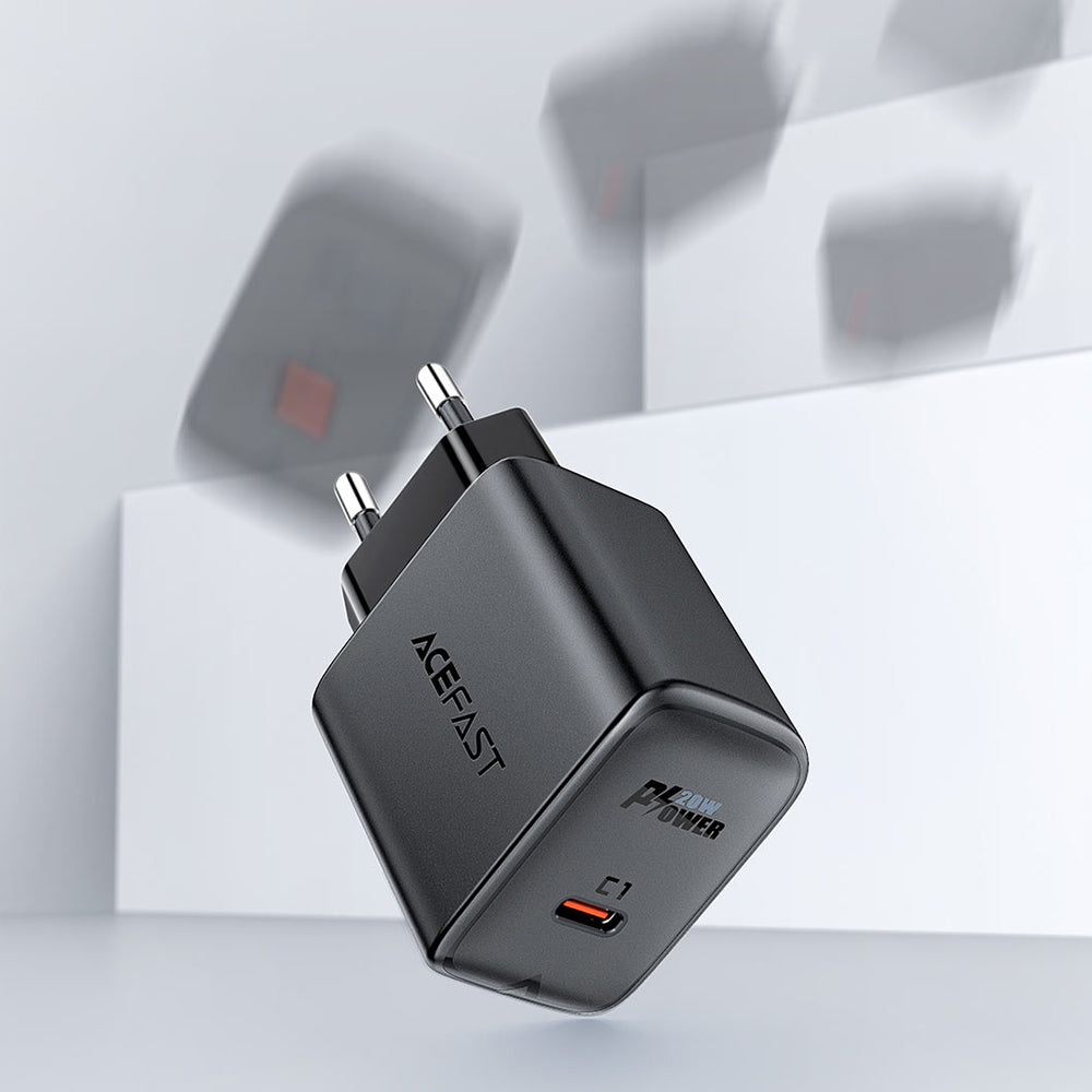 Netzladegerät Acefast A1, 20W, 3A, 1 x USB-C, Schwarz