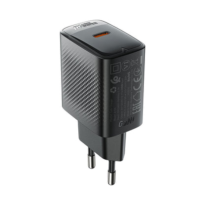 Netzladegerät Acefast A104, 25W, 3A, 1 x USB-C, Schwarz